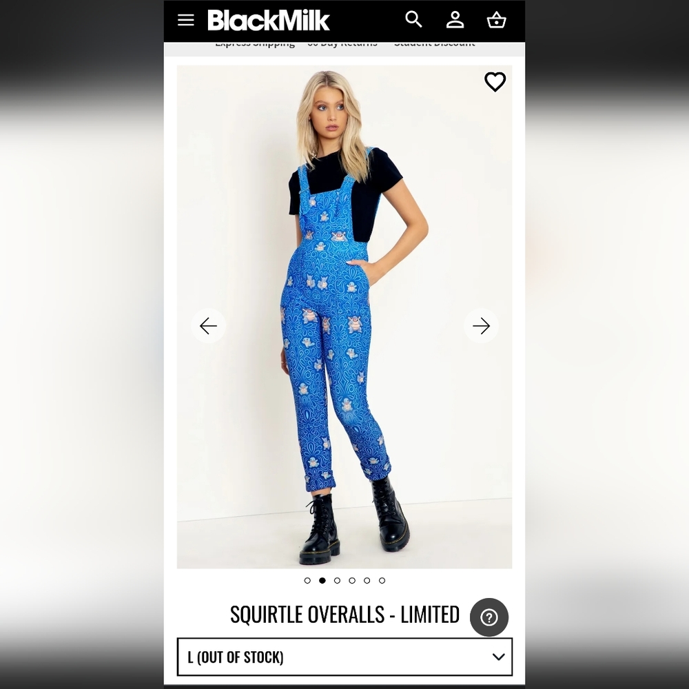 BlackMilk × Pokémon Limited Squirtle Overalls SIZE L
